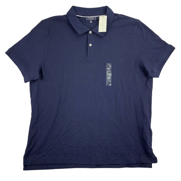 Club Room Mens Slim Fit Performance Stretch Polo Shirt Navy Blue 2XL - Picture 1 of 5